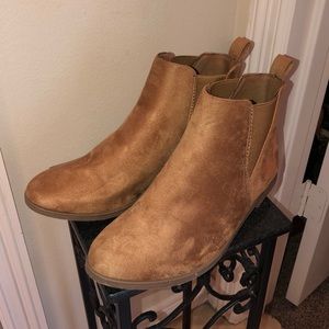 Brown flat booties